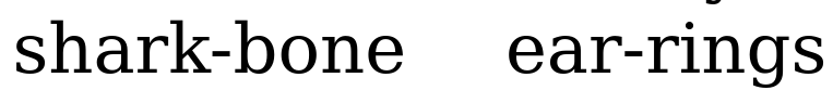 shark-bone ear-rings in black font against white background